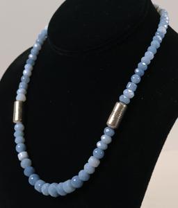 Light Blue Faceted Gemstone Necklace