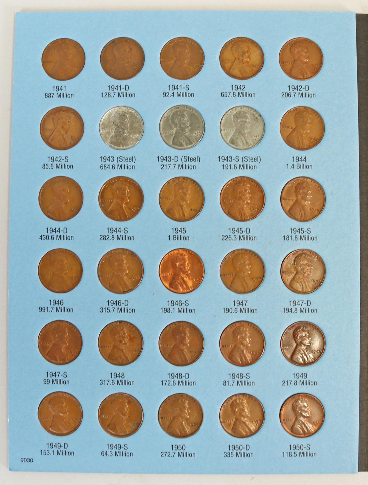 2 Lincoln Head Cent Books; 1941 to 1974 & 1976 to 2013