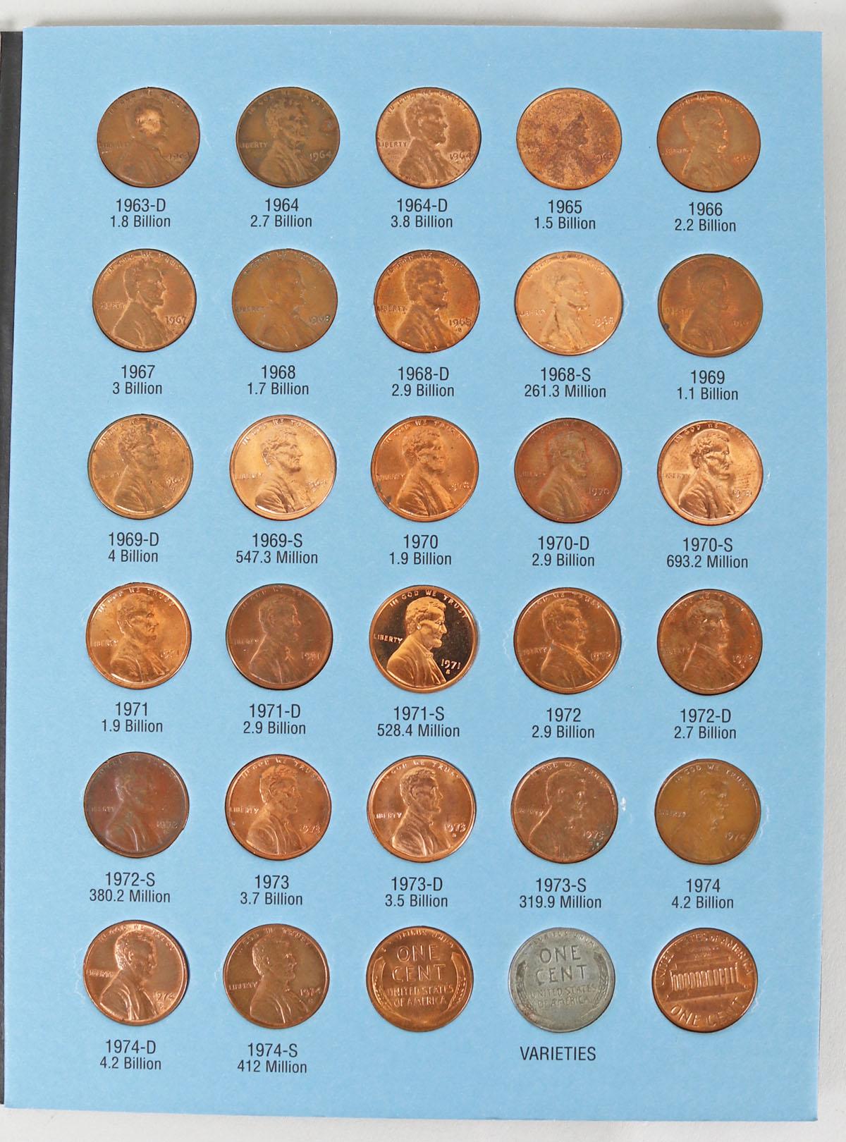 2 Lincoln Head Cent Books; 1941 to 1974 & 1976 to 2013
