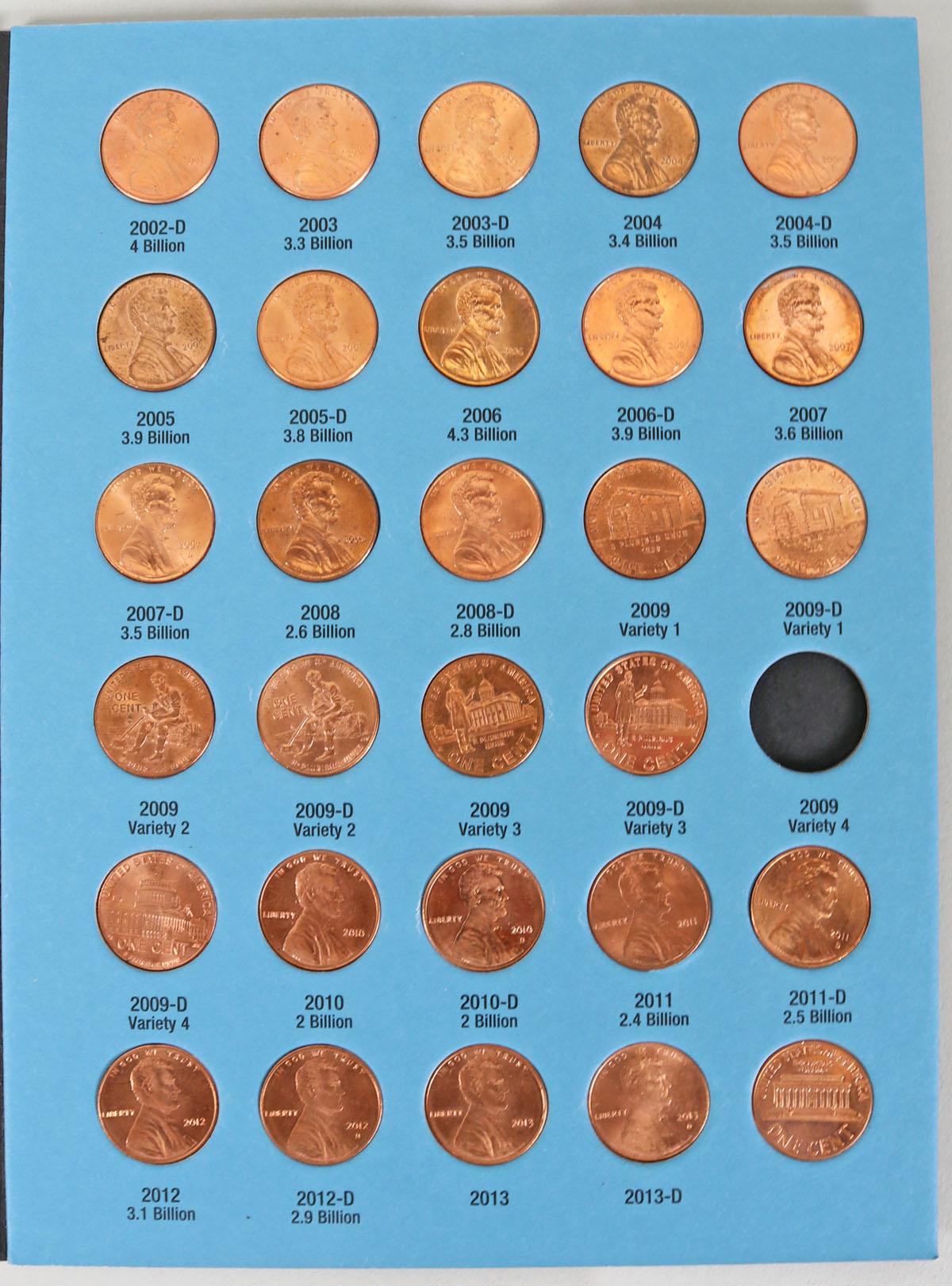 2 Lincoln Head Cent Books; 1941 to 1974 & 1976 to 2013