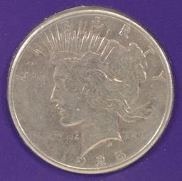 1925-P Peace Silver Dollar w/Teachers Stamp