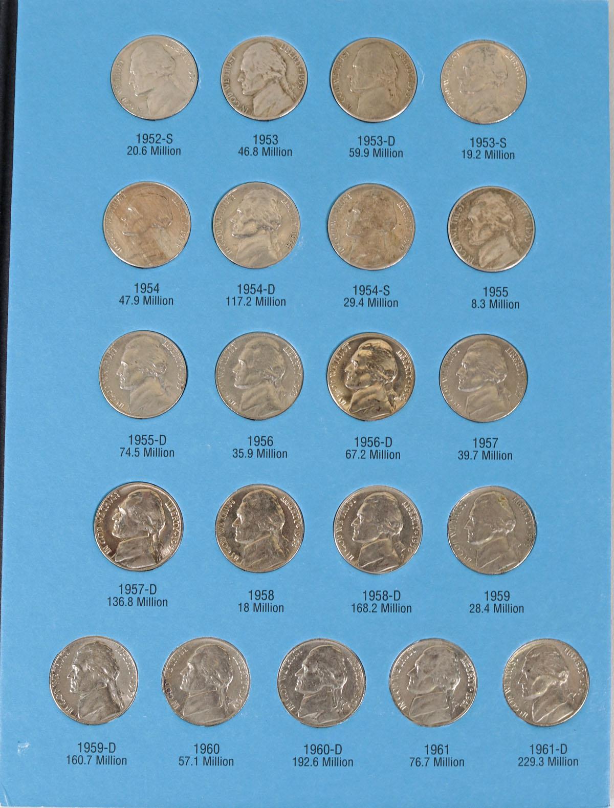 2 Jefferson Nickel Books; 1938 to 1961 & 1962 to 1995