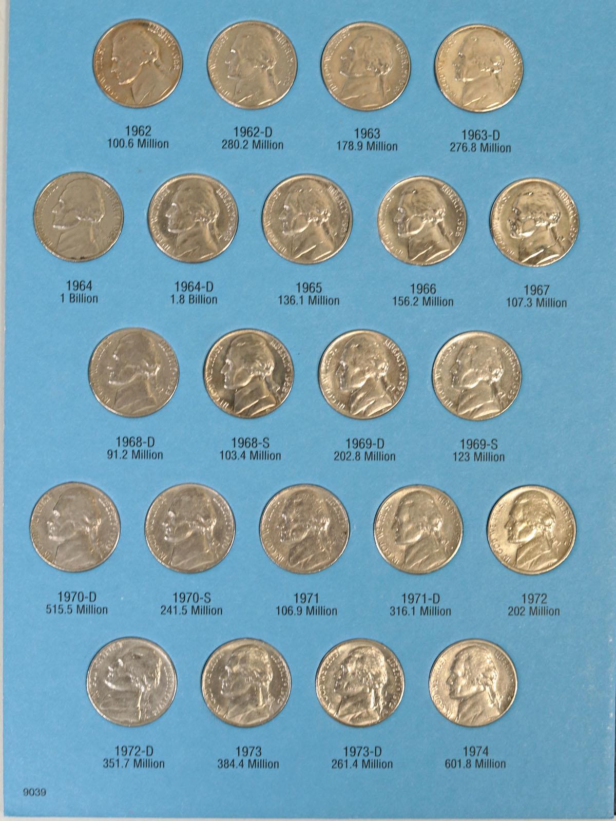 2 Jefferson Nickel Books; 1938 to 1961 & 1962 to 1995