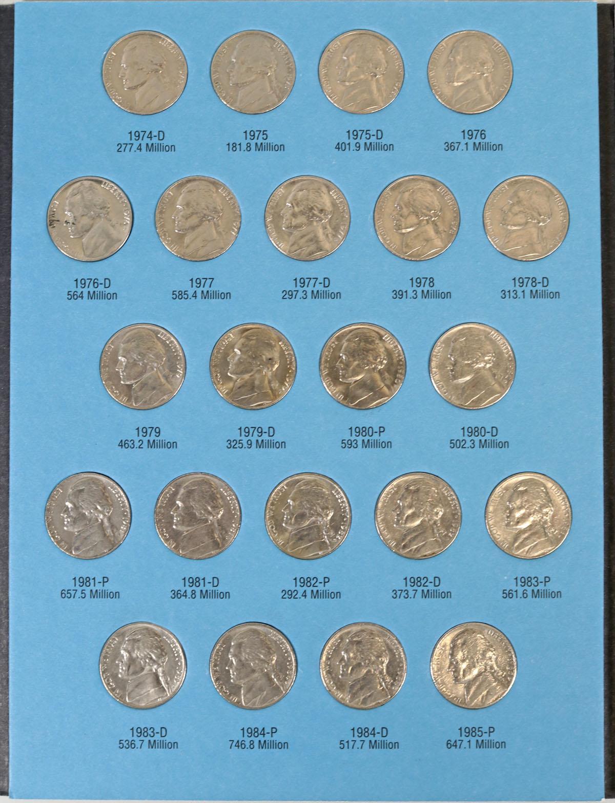 2 Jefferson Nickel Books; 1938 to 1961 & 1962 to 1995