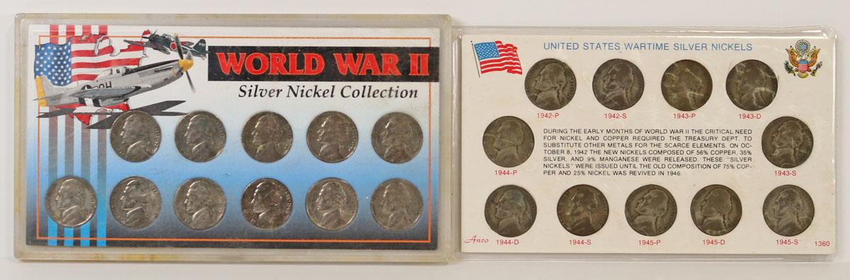 2 World War II Silver Nickel Collection Sets