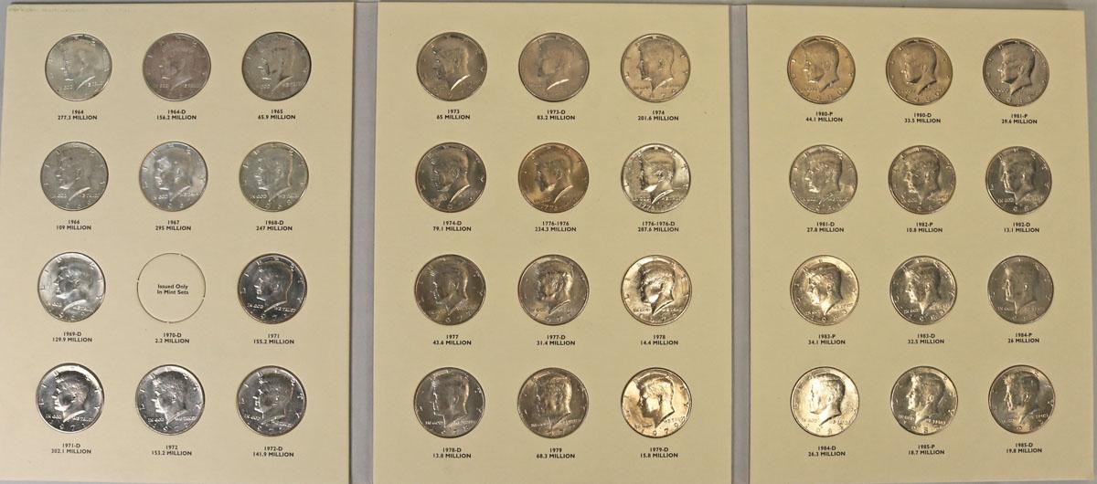 3 Kennedy Half Dollar Books; 1964-1985, 1986-2003 & 2004-2021