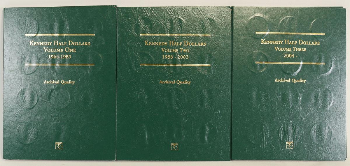 3 Kennedy Half Dollar Books; 1964-1985, 1986-2003 & 2004-2021