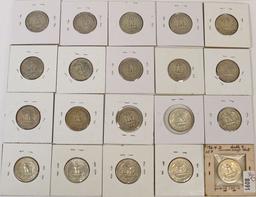 20 Washington Silver Quarters; Various Dates/Mints