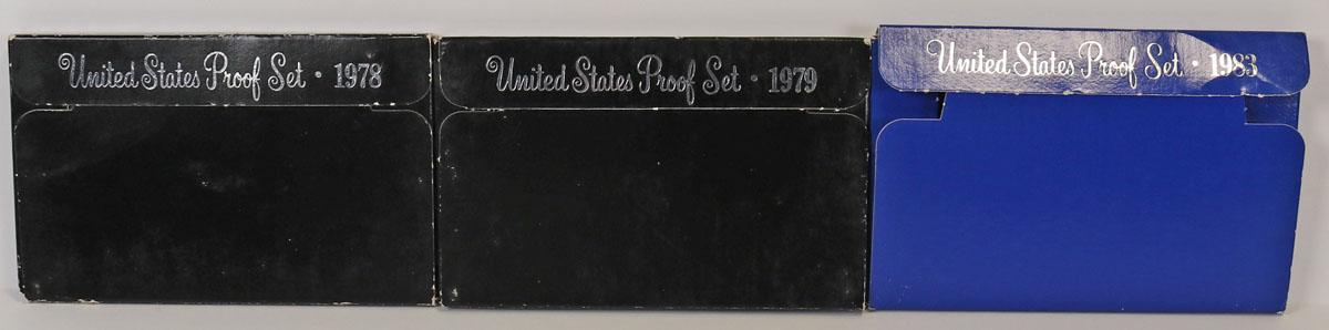 3 U.S. Proof Sets; 1978, 1979, 1983