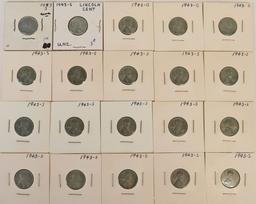 20 WWII Era Lincoln Cents