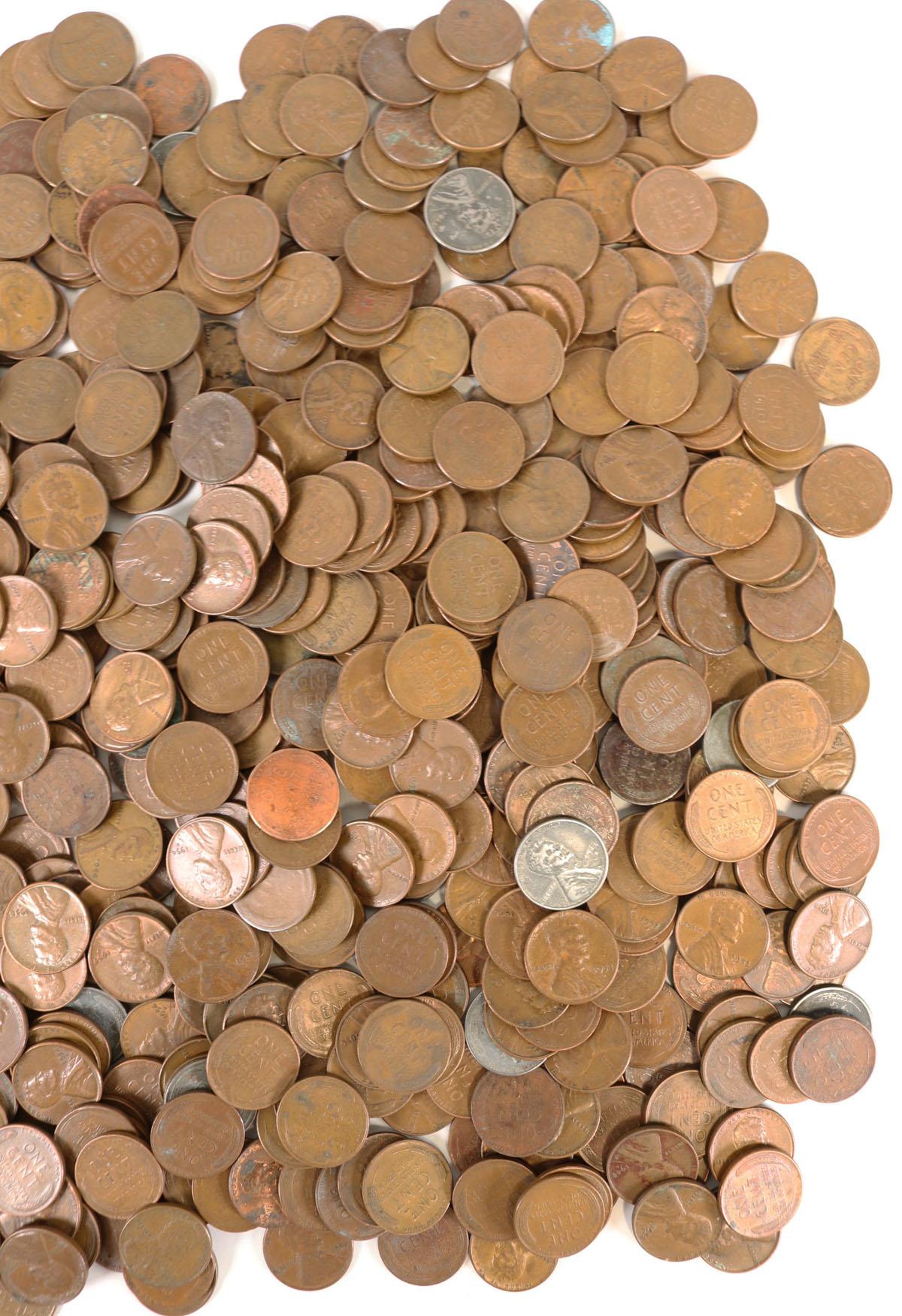 5.1 +/- Pounds of Old Wheat Pennies