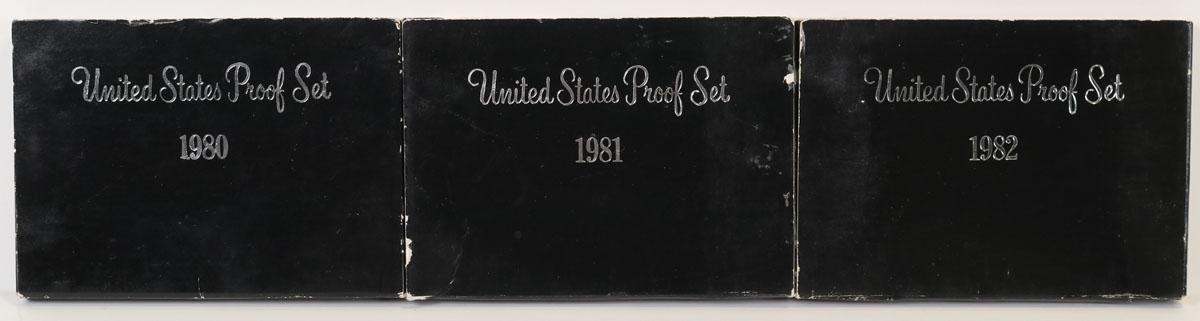 3 U.S. Proof Sets; 1980, 1981, 1982