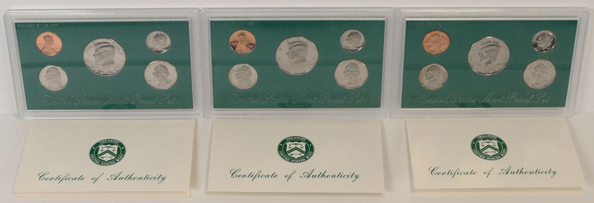 3 U.S. Proof Sets; 1994, 1995, 1996