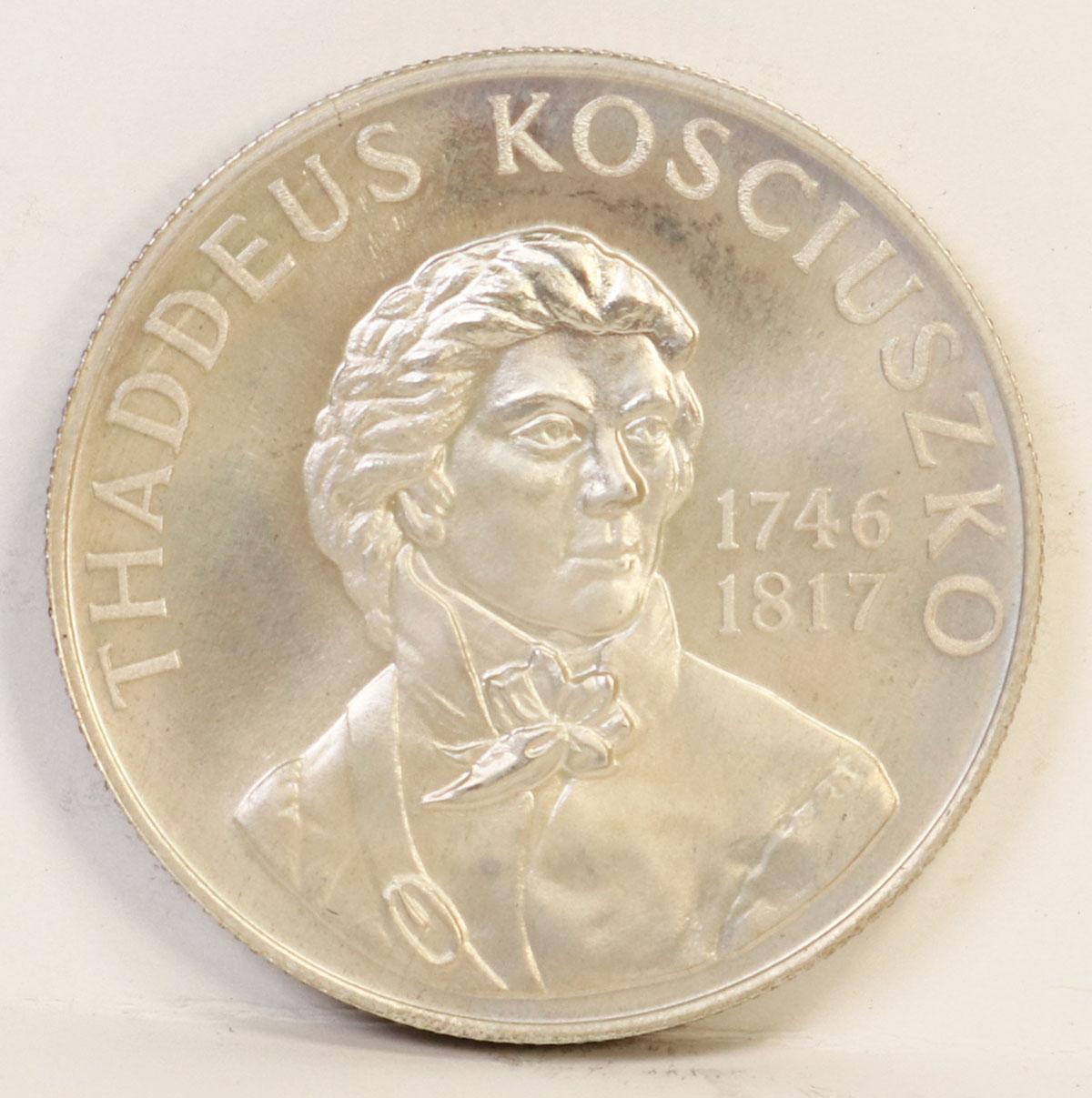 Heraldic Art .925 Fine Silver 1967 Thaddeus Kosciuszko Commemorative Medallion