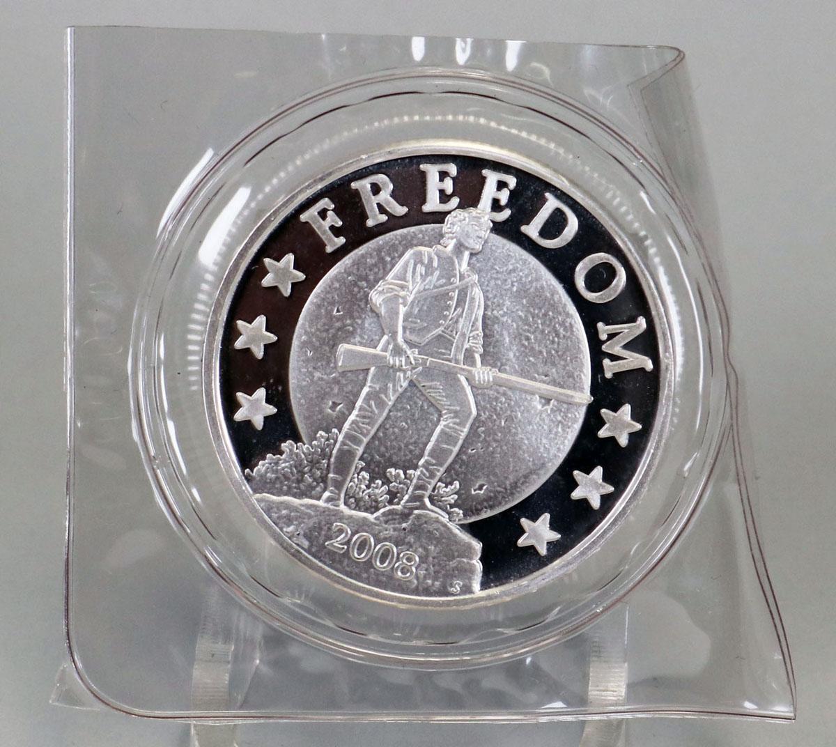 One Troy Ounce  "Freedom" .999 Fine Silver Coin, Ca. 2008