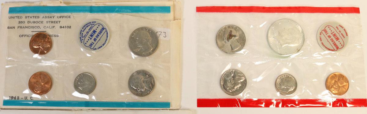 2 U.S. Mints Sets (1968P/D & 1987P/D) & U.S. Bicentennial Silver Uncirculated Set