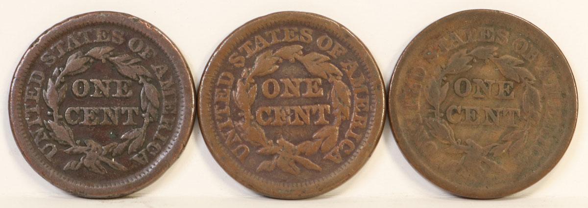 1850, 1851 & 1852 Braided Hair Large Cents