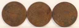 1868, 1869 & 1870 Shield 2 Cent Pieces