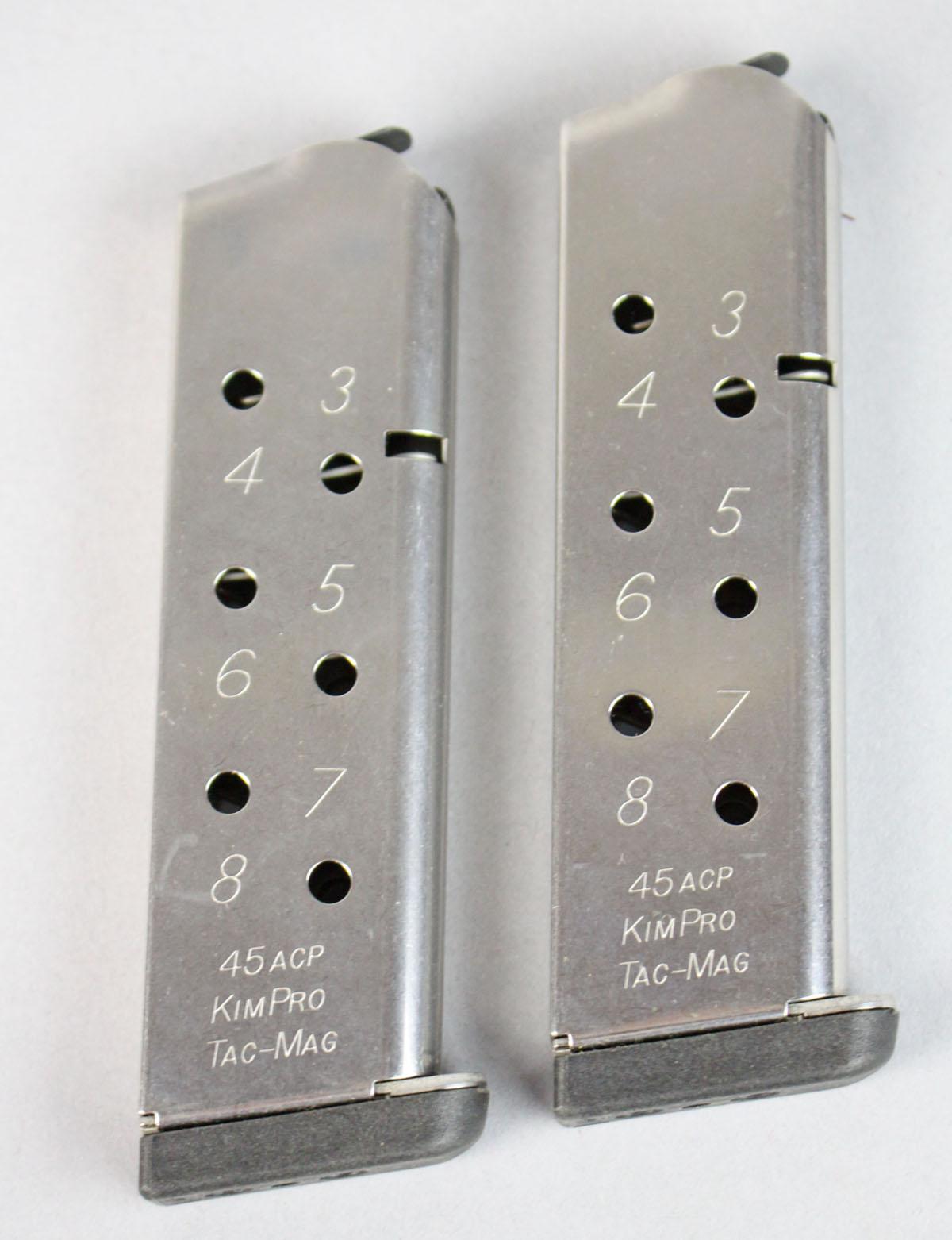 2 KimPro 1911 .45 ACP Tac-Mag Magazines - 8 Rd. Capacity