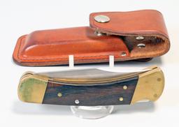 Vintage Buck 110 Folding Knife w/  Belt Sheath