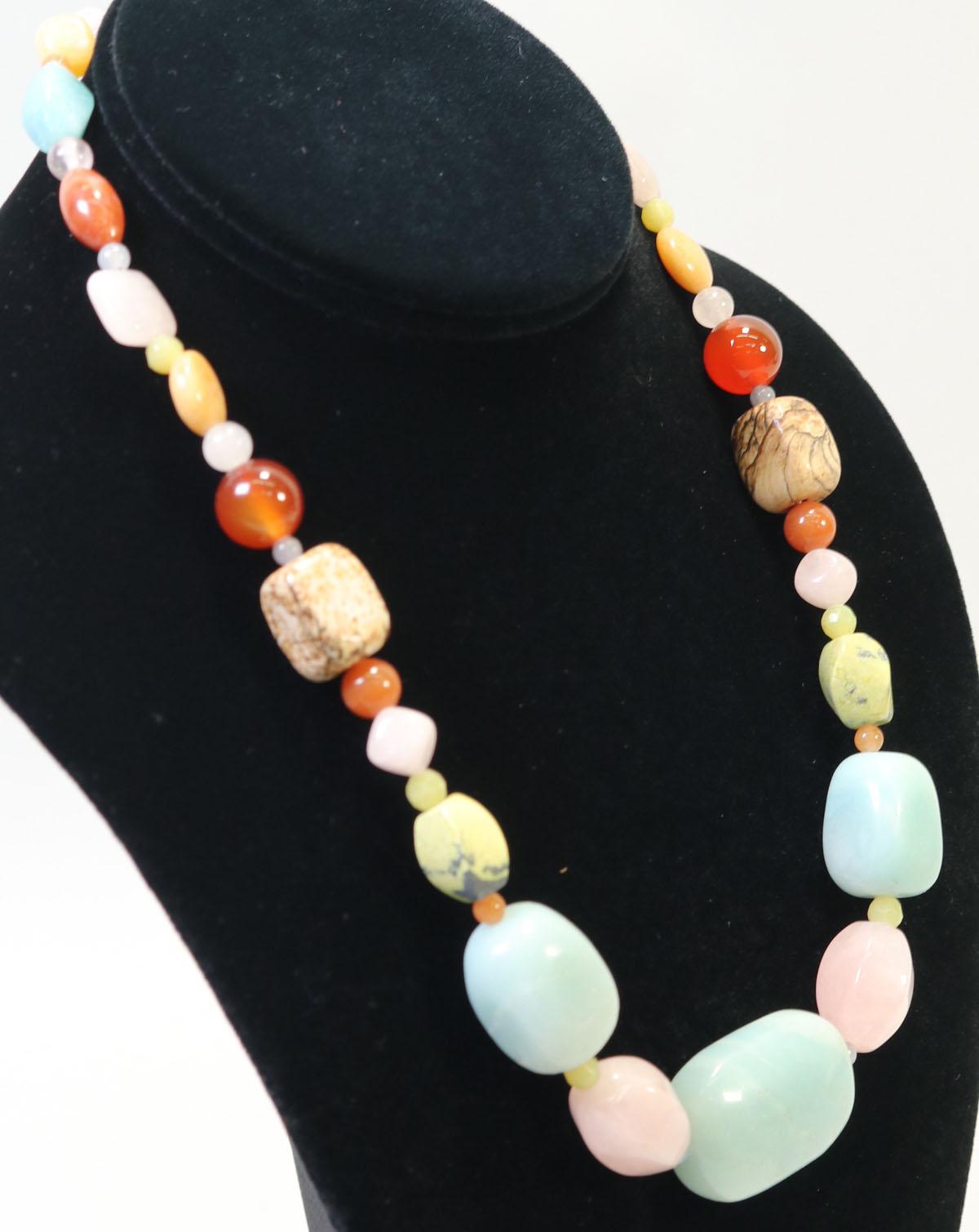 Jay King Multicolored Multi Gemstone Chucky Style Necklace