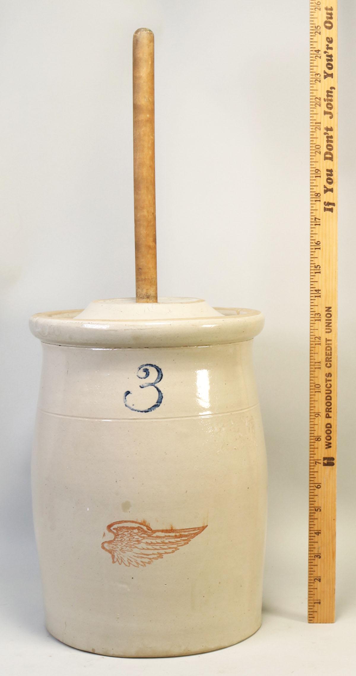 Vintage Red Wing Pottery 3 Gallon Butter Churn Crock