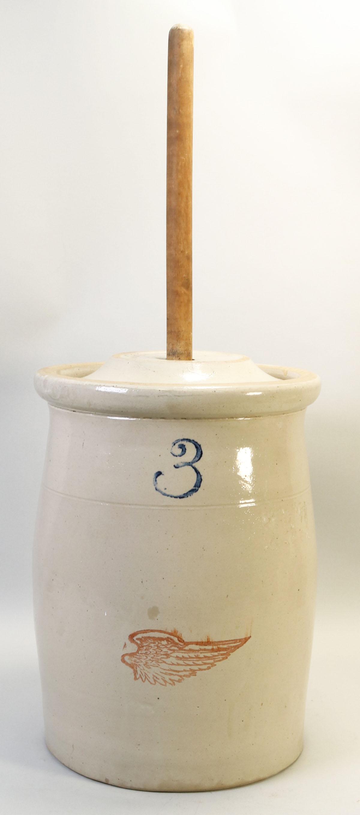 Vintage Red Wing Pottery 3 Gallon Butter Churn Crock