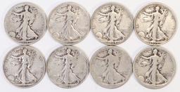 8 Walking Liberty Half Dollars Various dates/Mints