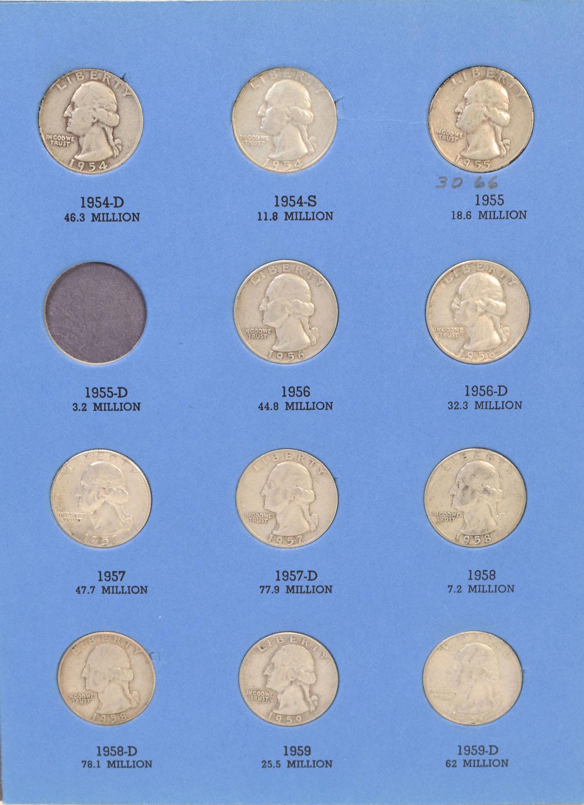 Washington Silver Quarter Book, 1946-1959