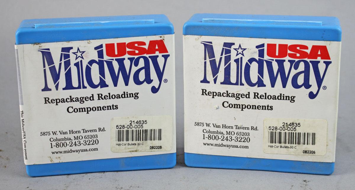 Midway Hot-Cor Bullets .30 C, 2 Boxes of 100