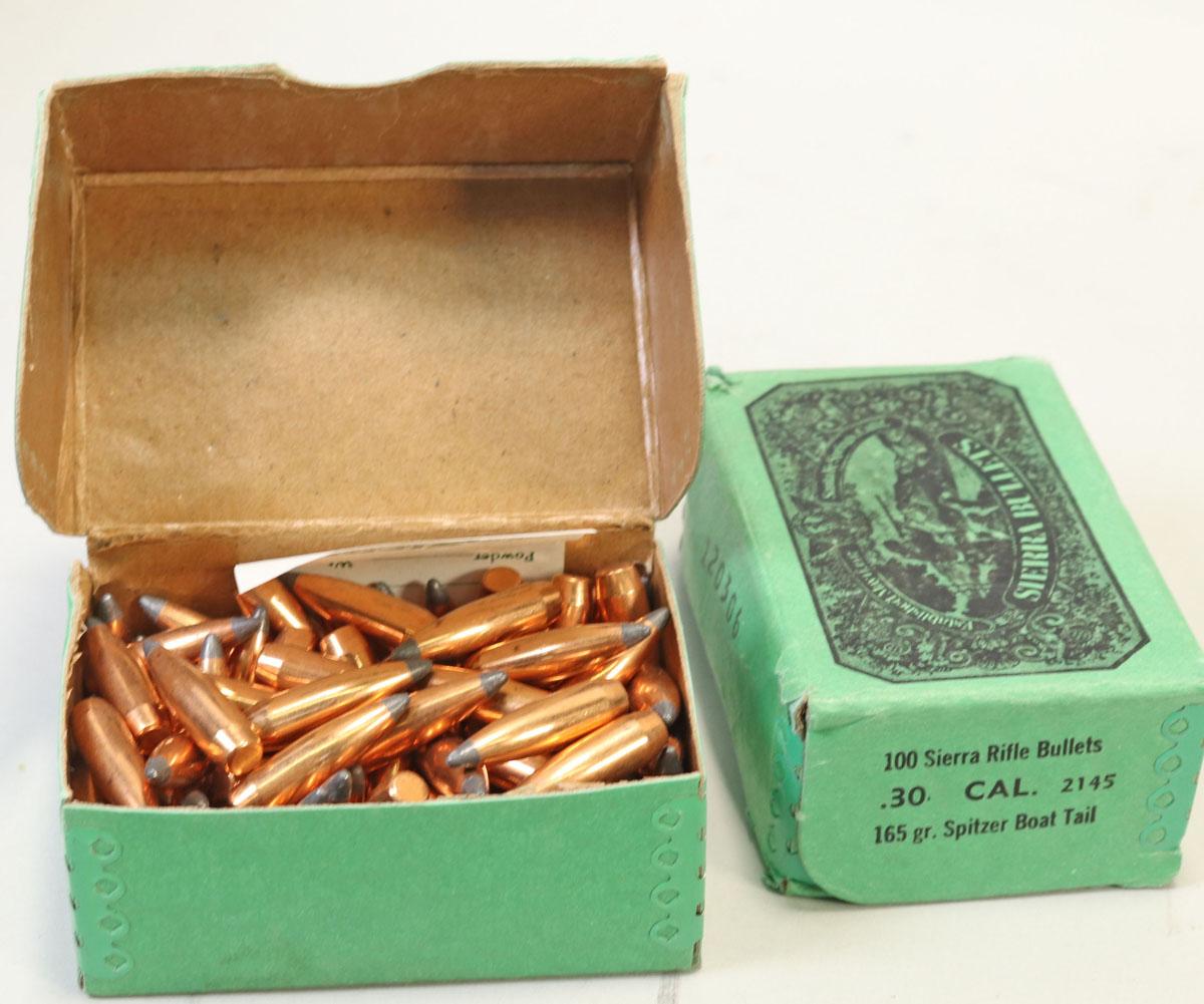 Sierra Rifle Bullets .30 Cal. 165 gr. Spitzer Boat Tail, 2 Boxes of 100