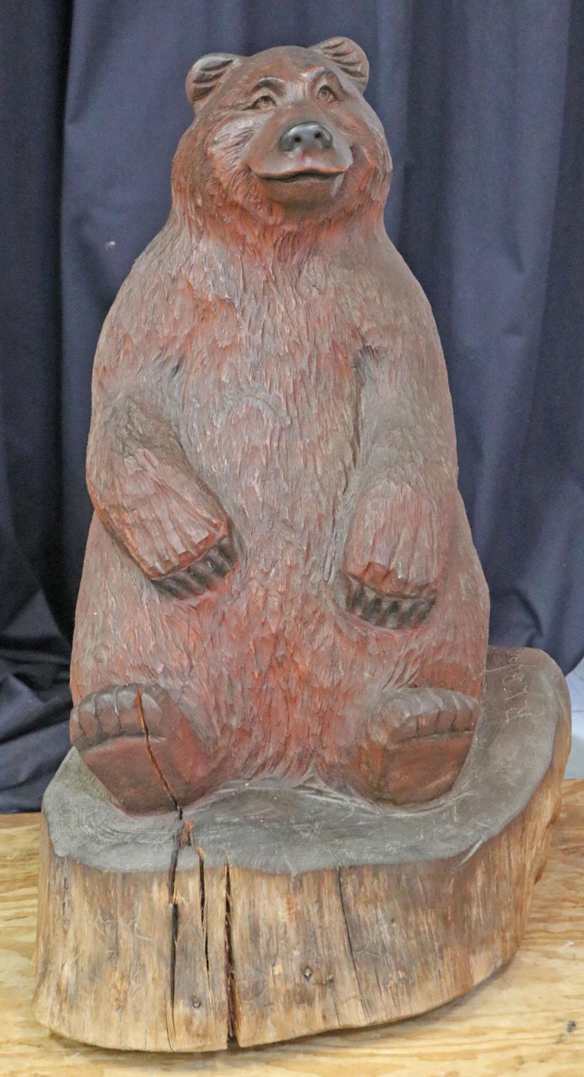 Hand Carved Wooden Bear "Fudd" by R. L. Blair