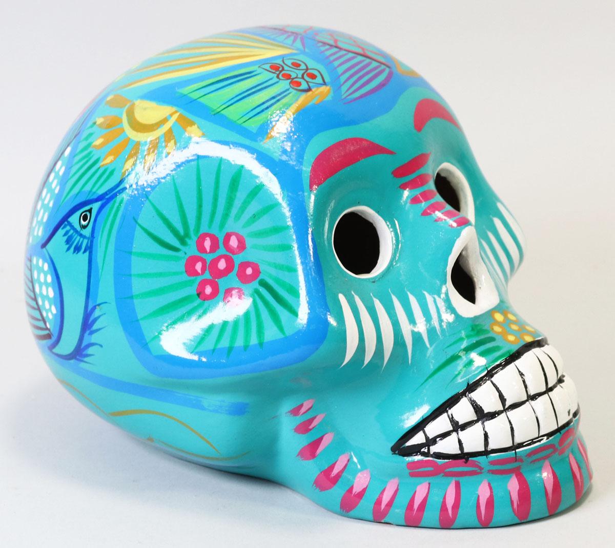 Mexican Day Of The Dead Ceramic Skull Lantern