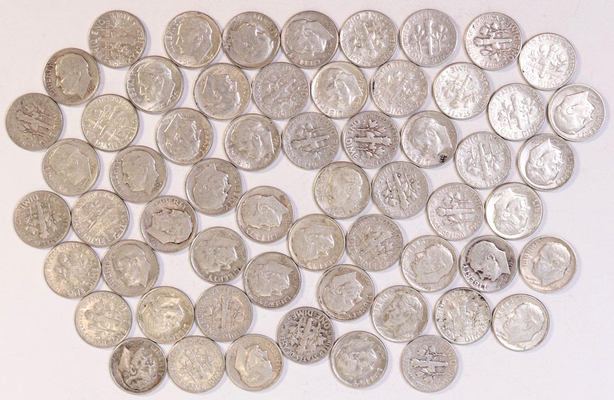 60 Roosevelt Silver Dimes