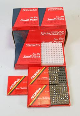 Primers - Federal No. 100 Small Pistol Primers, 1,650 + - Pieces