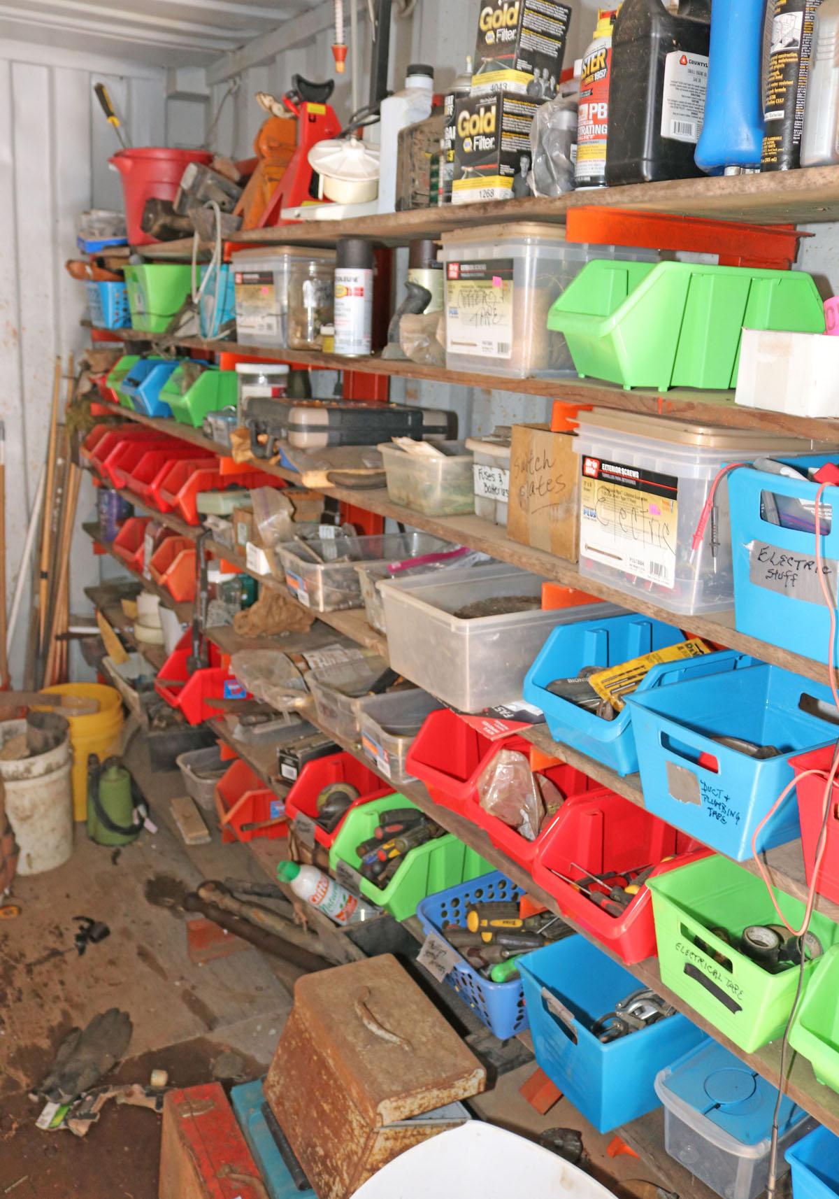 Tools - Bench, Racks:  Contents of Storage Container