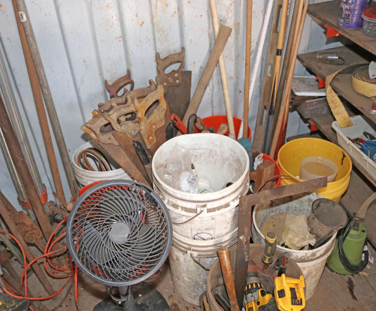 Tools - Bench, Racks:  Contents of Storage Container