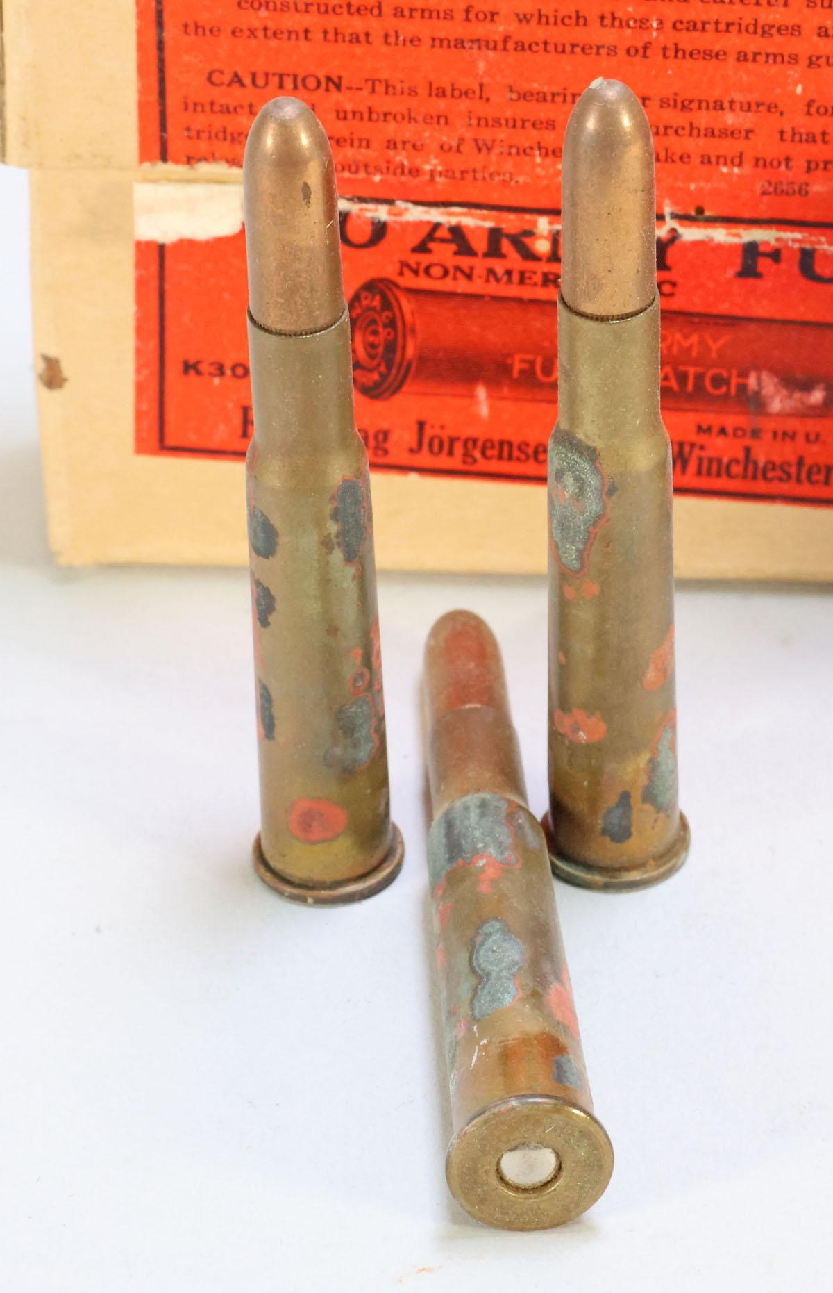 Vintage Winchester .30 Army Full Patch Cartridges, 40 Rds.