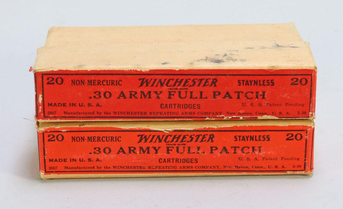 Vintage Winchester .30 Army Full Patch Cartridges, 40 Rds.