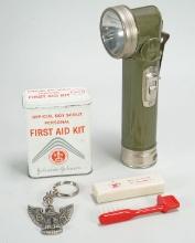 Vintage Boy Scout: Flashlight, First Aid Kit, Toothbrush & More