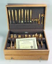 Gold Plated Flatware Set, Service for 8