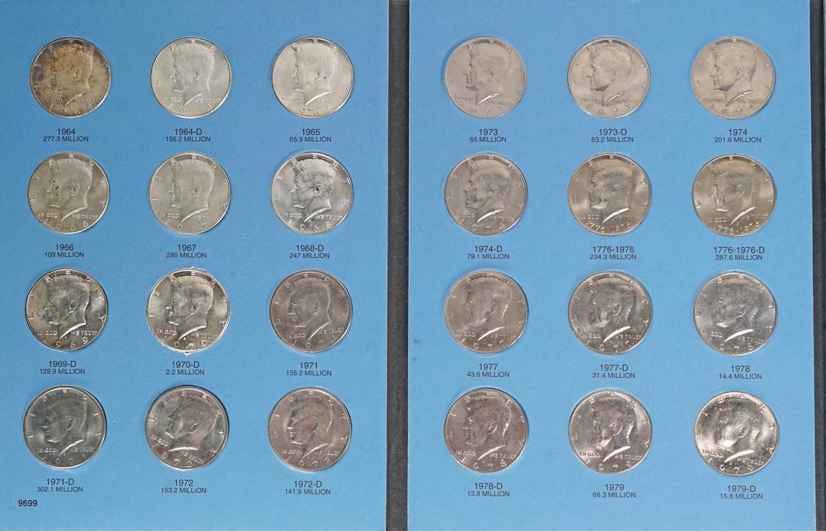 2 Kennedy Half Dollars Whitman Books, 1964-1985 & 1986-2003