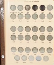 Liberty "V" Nickel Book, Incomplete (51 Coins +/-)