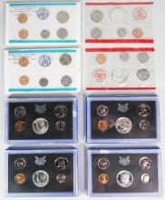 2-1968 Unc. U.S. Mint Sets & 2-1969 & 2-1970 U.S. Proof Sets