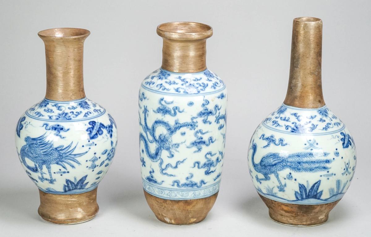 3 Small Chinese Porcelain Vases