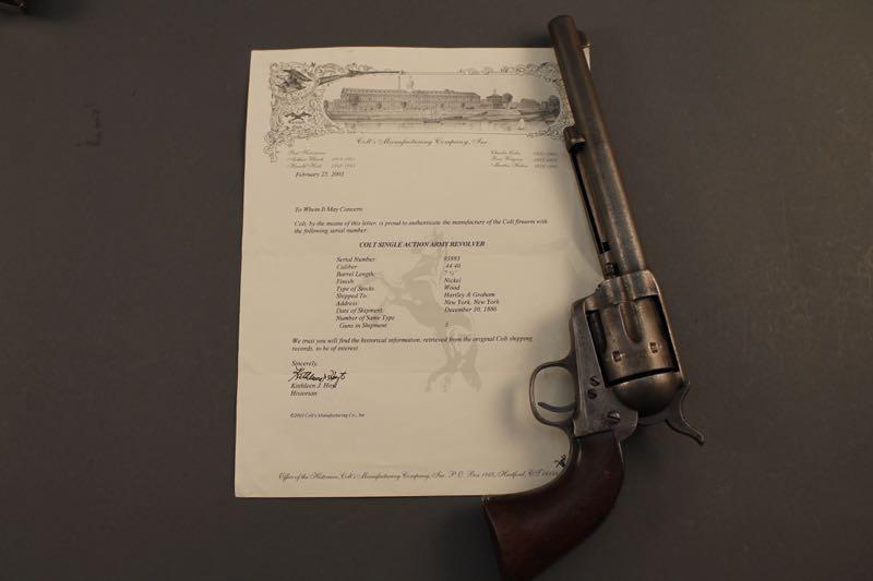 antique COLT SAA FRONTIER SIX SHOOTER, 44/40CAL SA REVOLVER, S#93883