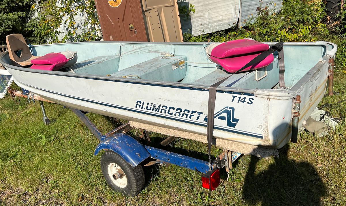 1988 aluma craft boat and trailer