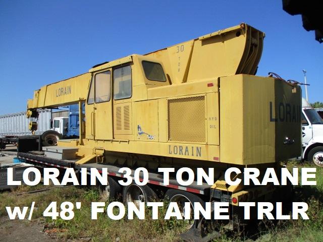 Lorain 30 Ton Crane Mounted on 48' Fontaine Trailer