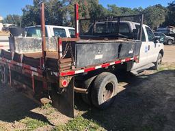 2003 Ford F350 XL Super Duty Crew Cab Dual Rear Wheels 4WD w/ Flatbed, Toolboxes, and Wench V10 Trit