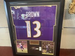 John Brown Framed Matted Autograph Jersey JSA